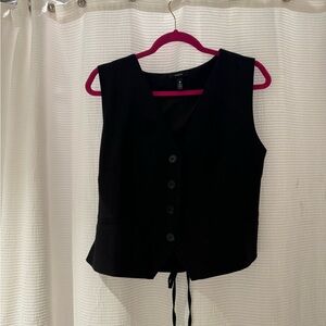 AQUA vest blazer - black